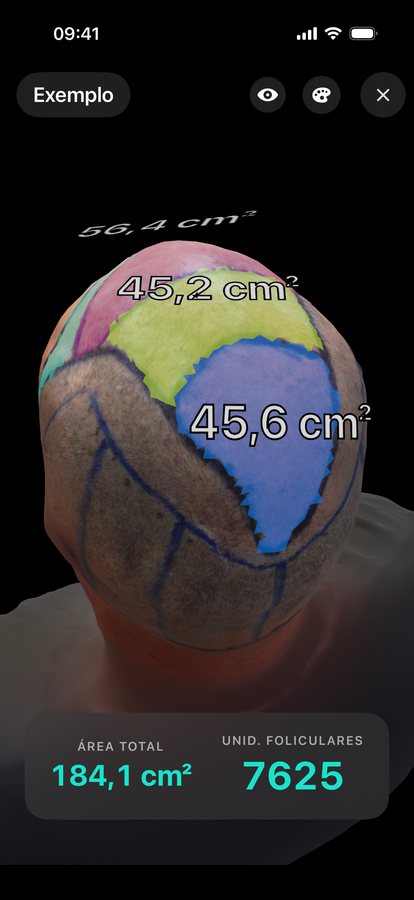 Modo Apresentação do Graftlas: o modelo 3D e os números grandes, com a edição travada.
